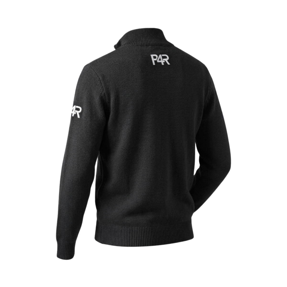 P4R Storm Knit Black – hálfrennd golfpeysa