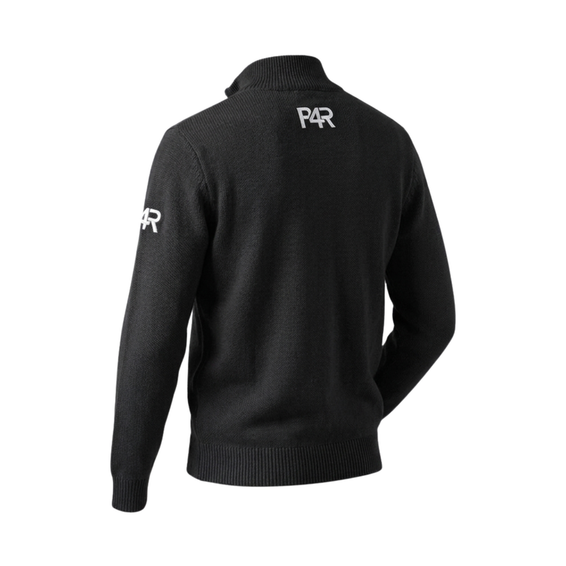 P4R Storm Knit Black – hálfrennd golfpeysa
