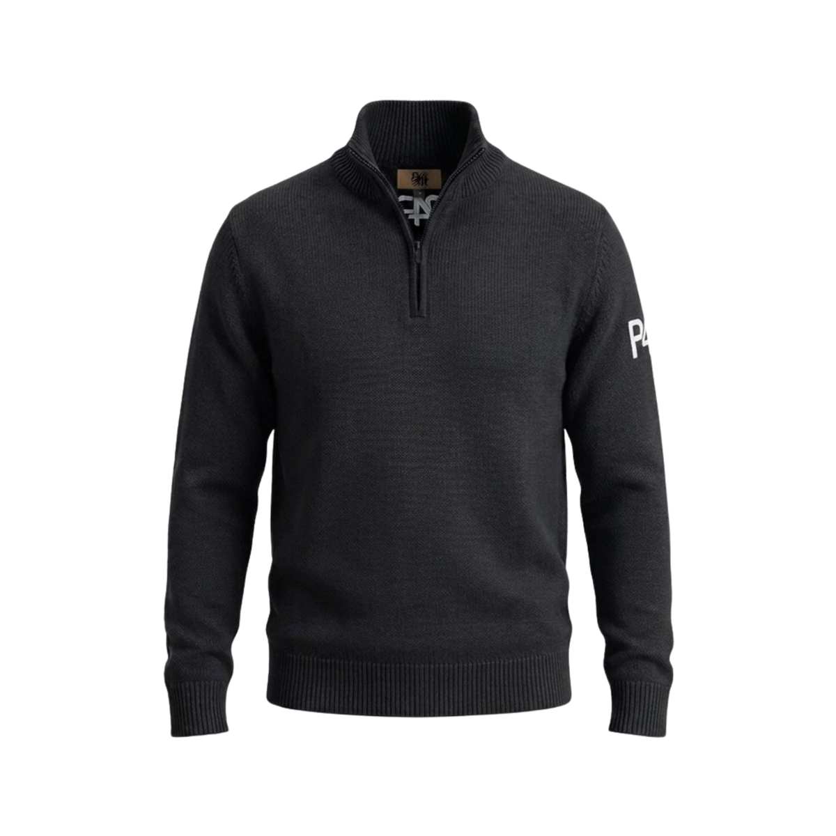 P4R Storm Knit Black – hálfrennd golfpeysa