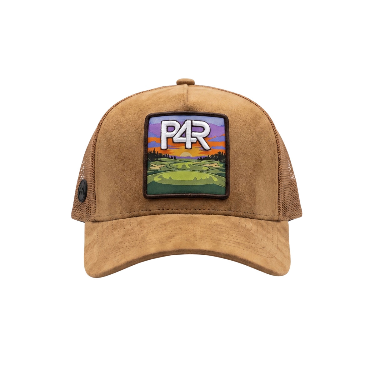 P4R Ultimate Cap derhúfa í brúnu með golf patch